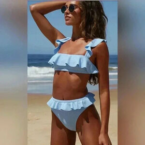 MinkPink Spero ruffle bikini top